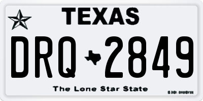 TX license plate DRQ2849
