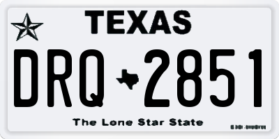 TX license plate DRQ2851