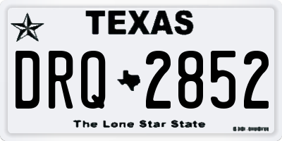 TX license plate DRQ2852