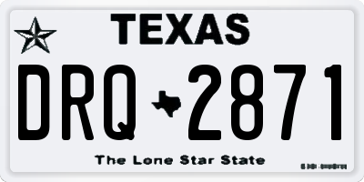 TX license plate DRQ2871
