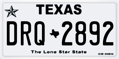 TX license plate DRQ2892