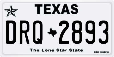 TX license plate DRQ2893