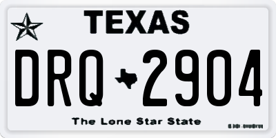 TX license plate DRQ2904