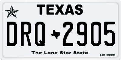 TX license plate DRQ2905