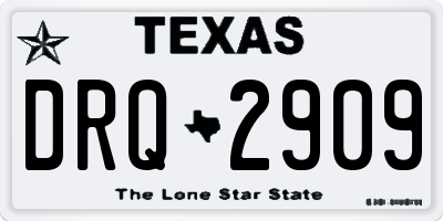 TX license plate DRQ2909