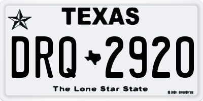 TX license plate DRQ2920