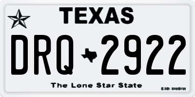 TX license plate DRQ2922