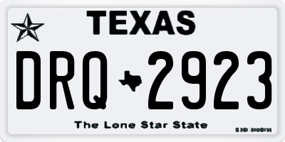 TX license plate DRQ2923