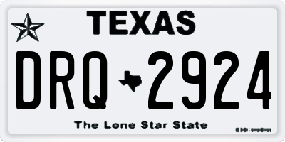 TX license plate DRQ2924