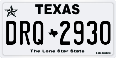 TX license plate DRQ2930