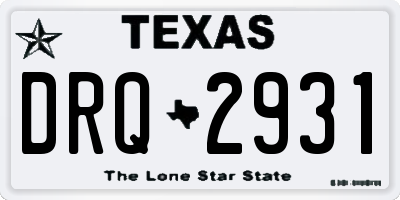 TX license plate DRQ2931
