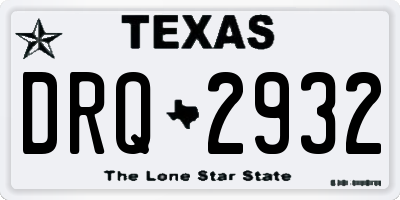 TX license plate DRQ2932