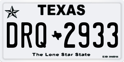 TX license plate DRQ2933