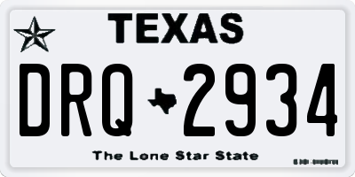 TX license plate DRQ2934