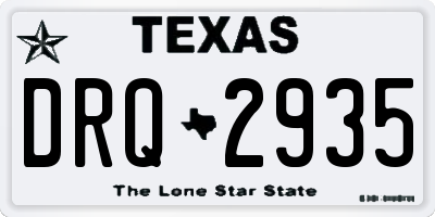 TX license plate DRQ2935
