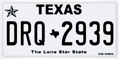 TX license plate DRQ2939