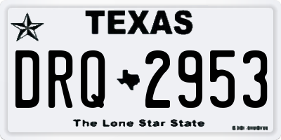 TX license plate DRQ2953