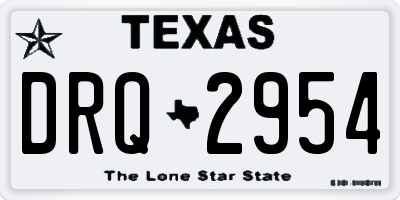 TX license plate DRQ2954