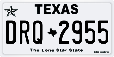 TX license plate DRQ2955