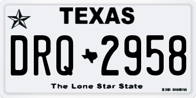 TX license plate DRQ2958
