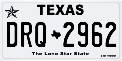 TX license plate DRQ2962