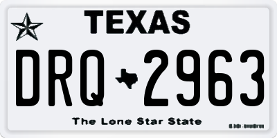 TX license plate DRQ2963