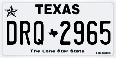 TX license plate DRQ2965
