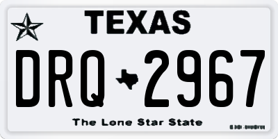 TX license plate DRQ2967