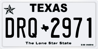 TX license plate DRQ2971