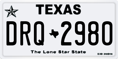 TX license plate DRQ2980