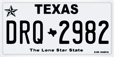 TX license plate DRQ2982