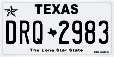 TX license plate DRQ2983