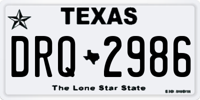 TX license plate DRQ2986