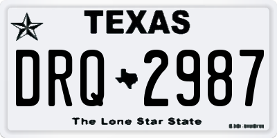 TX license plate DRQ2987