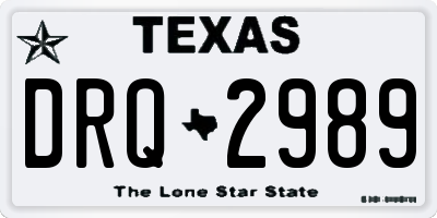 TX license plate DRQ2989