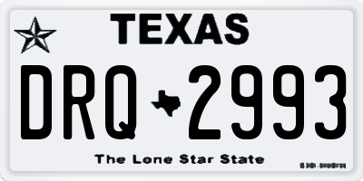 TX license plate DRQ2993