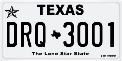 TX license plate DRQ3001