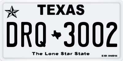 TX license plate DRQ3002