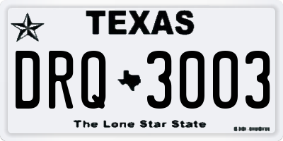 TX license plate DRQ3003