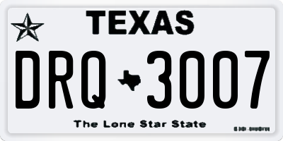 TX license plate DRQ3007