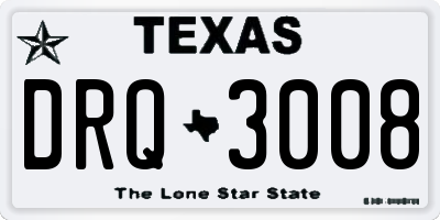 TX license plate DRQ3008