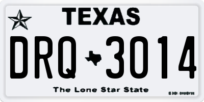 TX license plate DRQ3014