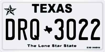 TX license plate DRQ3022
