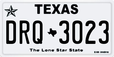 TX license plate DRQ3023