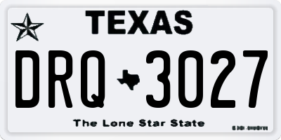 TX license plate DRQ3027