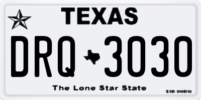 TX license plate DRQ3030