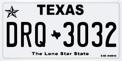 TX license plate DRQ3032