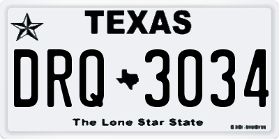 TX license plate DRQ3034