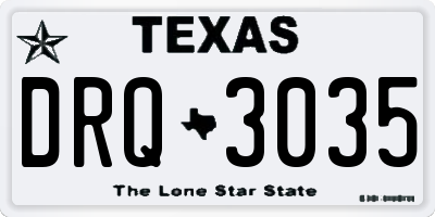TX license plate DRQ3035