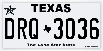 TX license plate DRQ3036